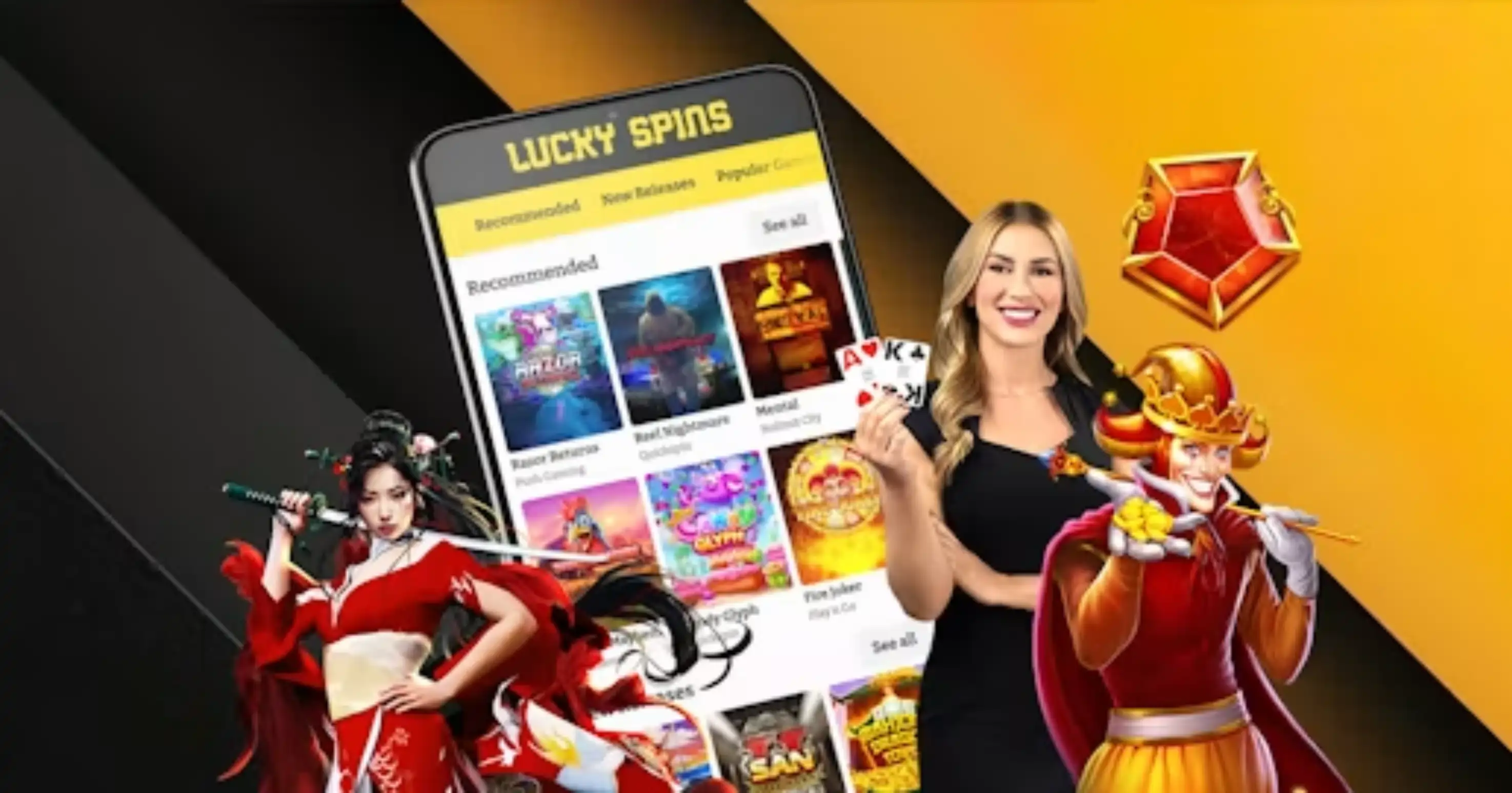 LuckySpins Casino app-skjermbilde